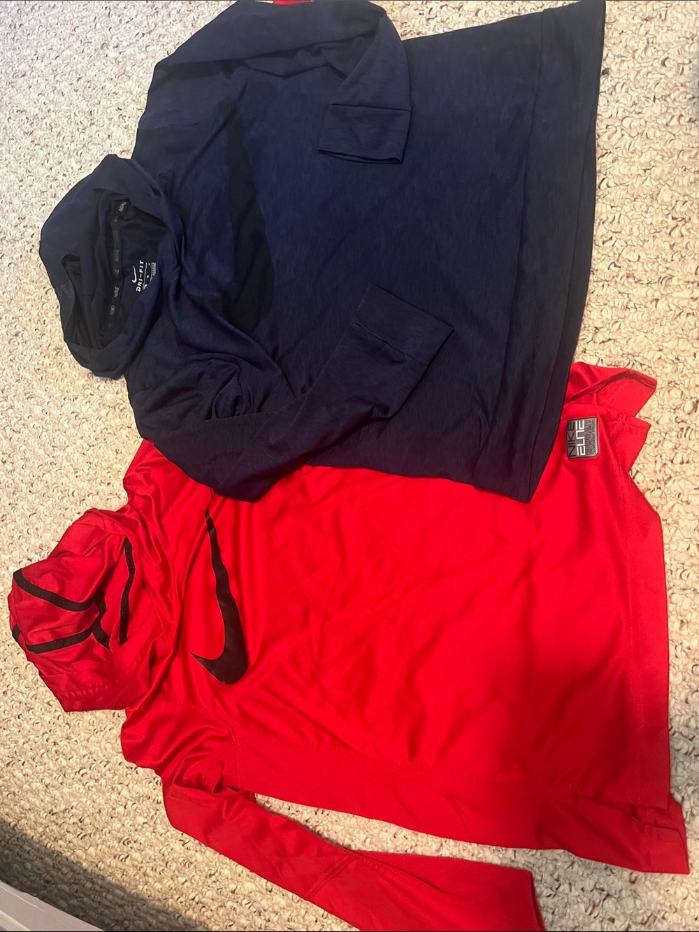 Nike Men’s Red Hooded Lightweight Pullover with Black Swoosh